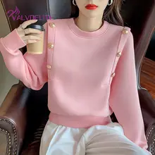 

2021 Winter New Plus Velvet Warm Ladies Hoodie Christmas Print Round Neck Top Sweatshirt Fashion All-match Pullover Long Sweater