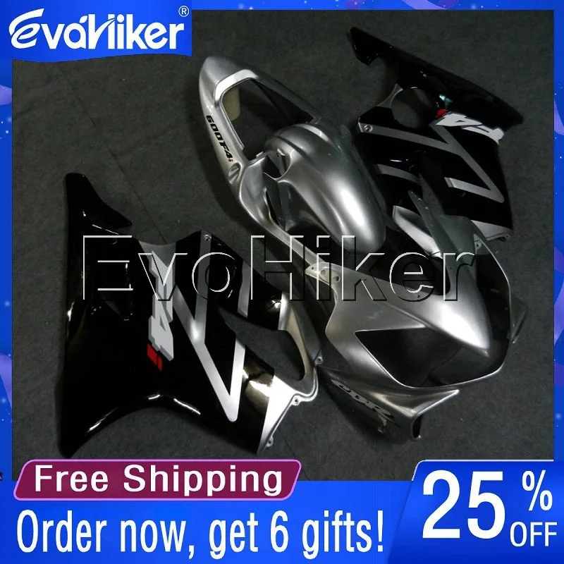 

Пользовательский обтекатель мотоцикла для CBR600F4i 2001 2002 2003 CBR600 F4i 01 02 03 литьевая форма для мотоцикла кузов комплект серебристый черный