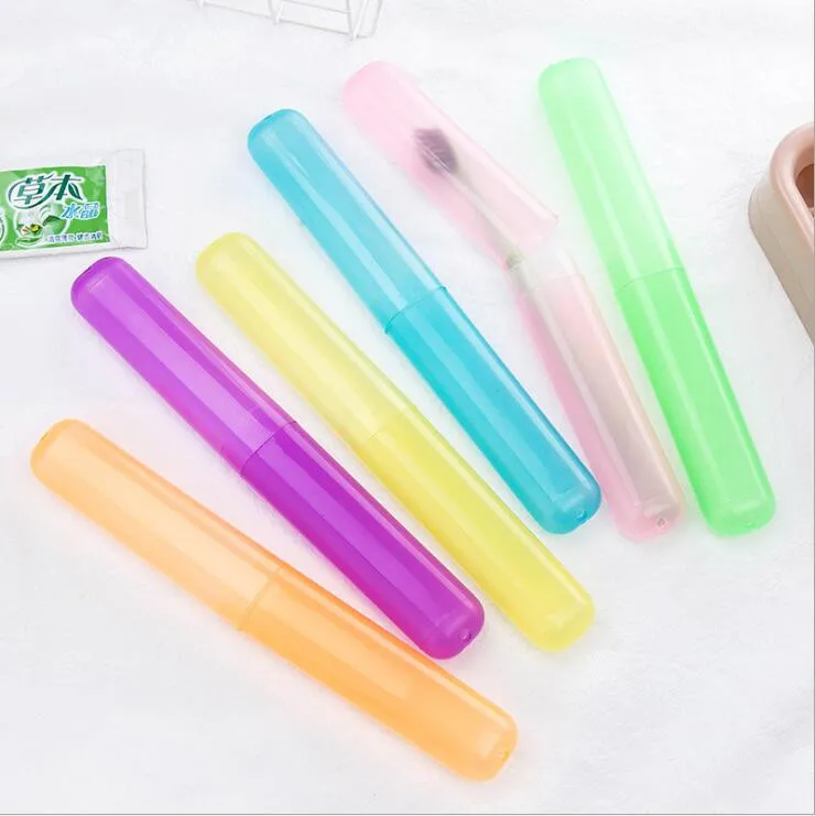 

1PC Protect Toothbrush Tube Cover Case Household Travel Candy Color Portable Dustproof Toothbrush Case Box Health Germproof