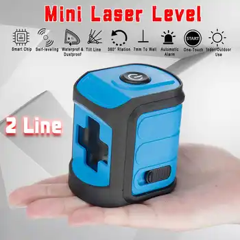 

Mini 2 Line Laser Level Green/Blue/Red Light Self Leveling 360° Rotary Measure Cross Waterproof Wear-resisting Battery Operated