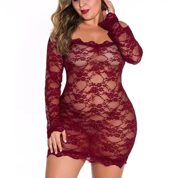 

Sexy Lingerie Women Hollow Erotic Underwear Fishnet Sleepwear For Ladies Solid Prono Babydolls Nightdress Langerie Mujer 2020