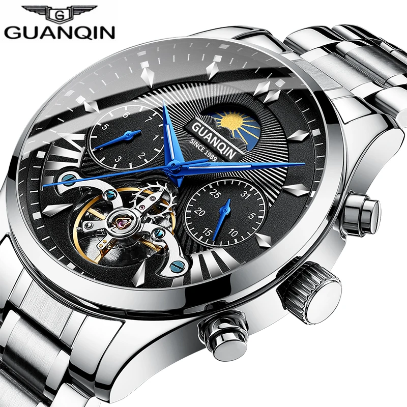 $39.59 Guanqin Automaticmechanicalluxury Watch Men Reloj Hombre Clock Menmens Watches Top Brand