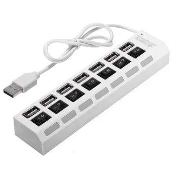 

7 Ports usb hub LED USB High Speed 480 Mbps Adapter USB Hub With Power on off Switch For PC Laptop Computer PC Laptop With ON/OF