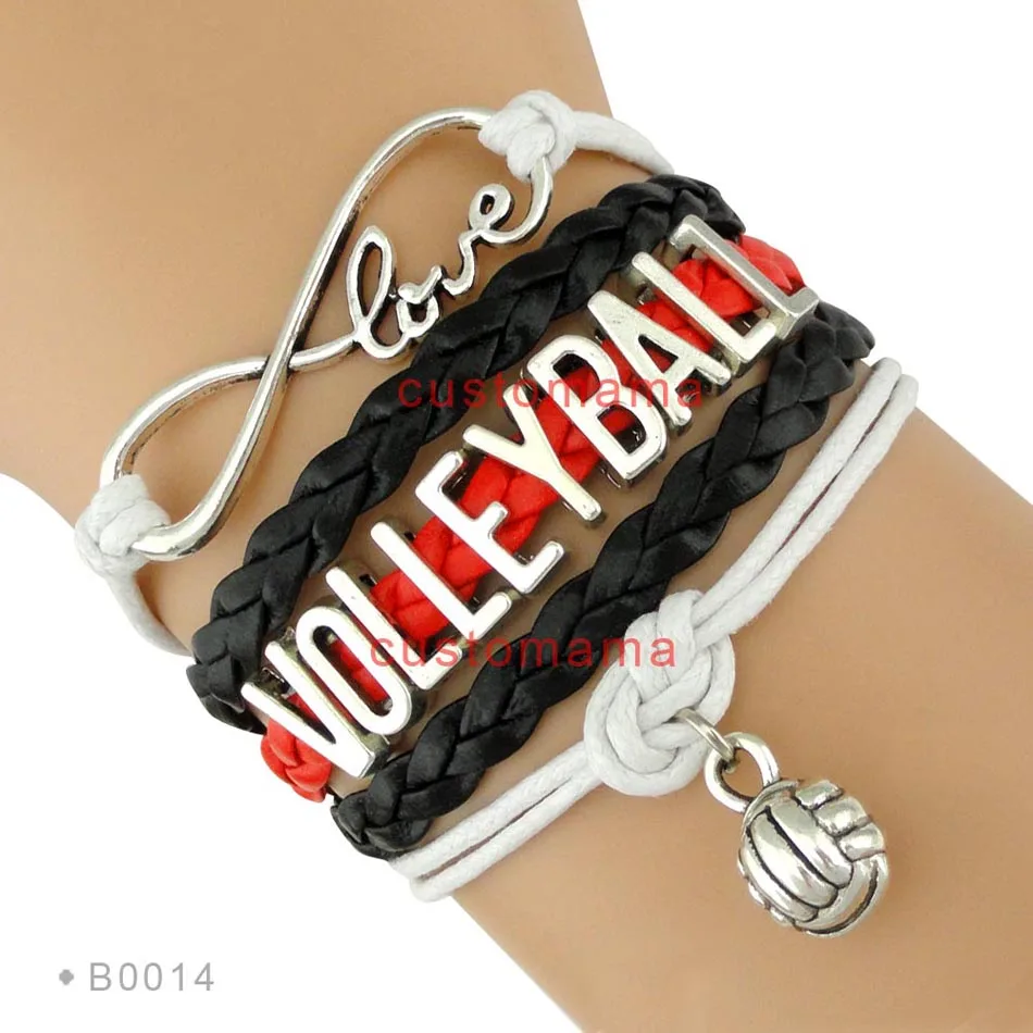 Bracelet Jewelry Trendy Infinity Love Volleyball Sports Fans Gift Christmas Gift Men's Bracelets for Women
