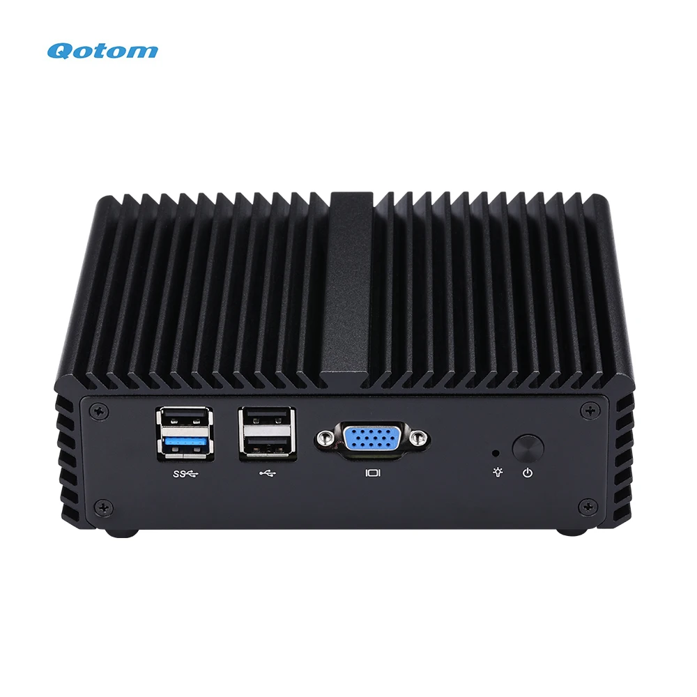 Qotom Mini PC Q190G4N с 4 портами Gigabit lan для создания роутера безвентиляторный