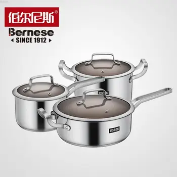 

Stainless steel Hels Pot with three sets of milk pot soup pan decoction pot combination cooking pots and pans set