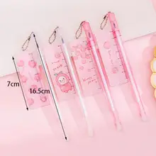 4 шт 0,38 мм медовый персик подвеска с линейкой черные чернила для гелевой ручки рекламный подарок канцелярские принадлежности для школы и офиса