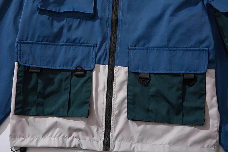 Plegie мужские куртки и пальто Уличная С Капюшоном осень унисекс Harajuku BlueJacket ветровка с несколькими карманами chaqueta hombre