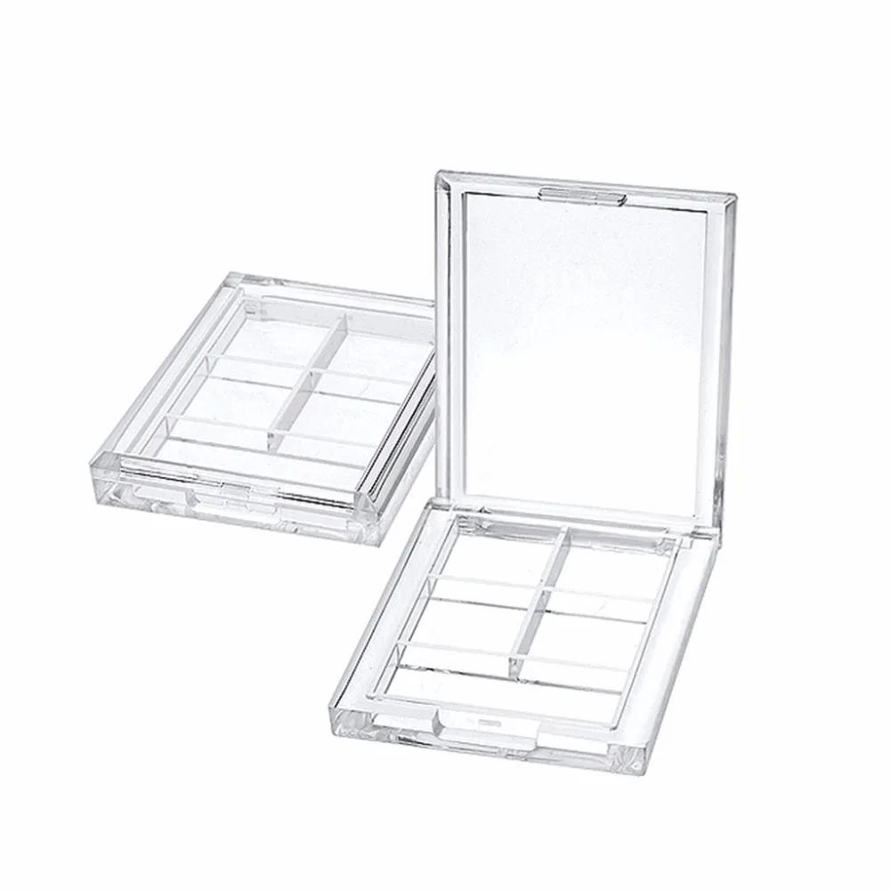 4 сетки прямоугольные тени для век пигмент пустой контейнер палитры прозрачный