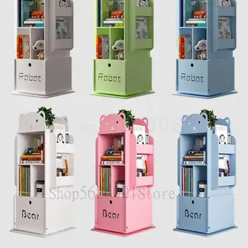 

Simple Children's Revolving Bookcase Bookshelf Contracted Landing Shelf Home Sitting Room Pupils Receive Aircraft Picture
