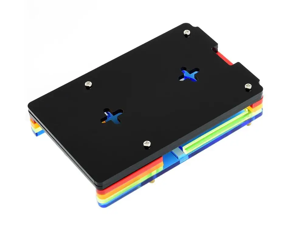 Акриловый чехол Waveshare для Raspberry Pi 4 с цветным радужным покрытием охлаждающим