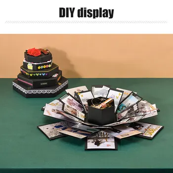 

DIY Gift Surprise Photo Album Hexagon Gift Box Anniversary Birthday Christmas Scrapbook DIY Gift Box For Girlfriend