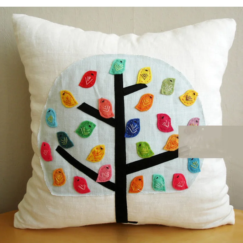 #745 Creative cute canvas handmade applique bird home bedding sofa Cushion Cover bed car room Dec wholesale | Дом и сад