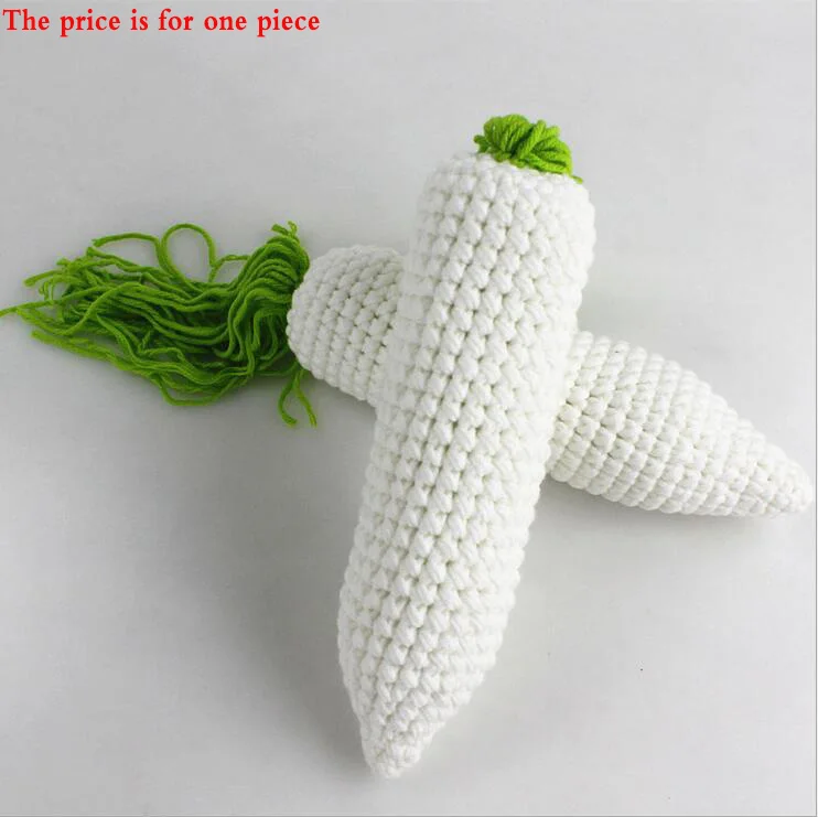 White radish Реквизит для фотосъемки новорожденных, аксессуары для фотосъемки новорожденных, новорожденных, девочек, мальчиков, младенцев, фото, вязание крючком, овощей, реквизит для студийной фотосъемки - Цвет: White radish