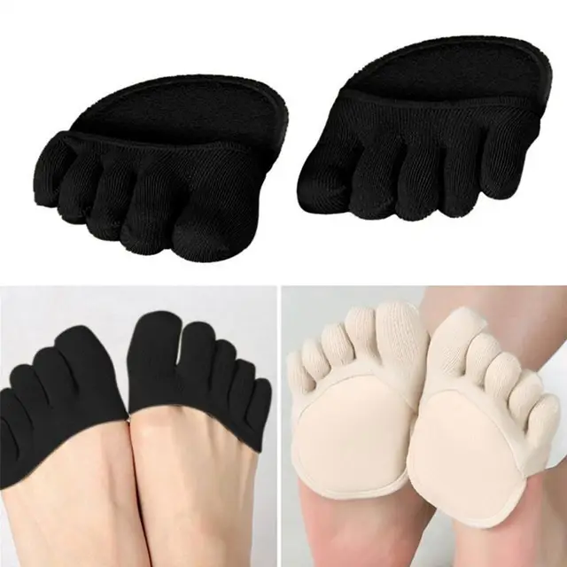 1Pair Black Pink White Summer Women Cotton Five Finger Toe Sock Hosiery Invisible Slippers Harajuku Funny Cute Cartoon black