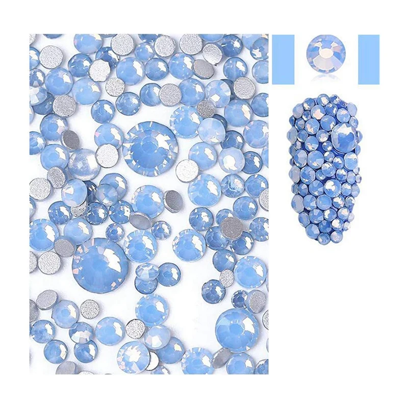 ABVP Nail Art Rhinestone Protein Diamond Glass Transparent Size Mixed Manicure Nail Art Sticker