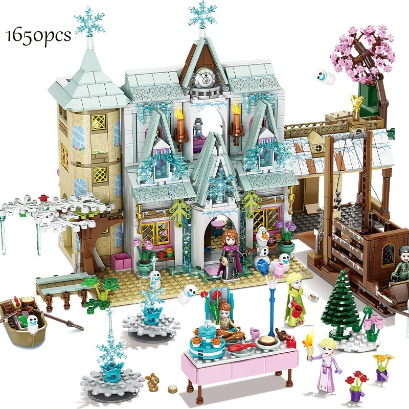 

Frozen 2 Building Blocks Friends Girls Ice Snow Magic Castle Action Figure Carriage Princess Palace Brick Children Gift Toys