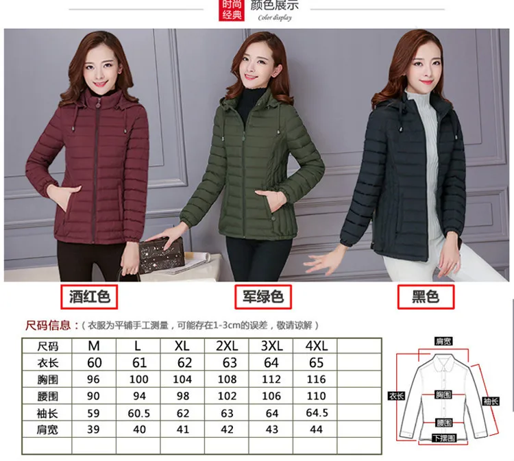 Off Season New Style Thin Cotton-padded Clothes Women's Winter Short Middle-aged Women Dress 30-40-50-Year-Old Cotton Coat Women