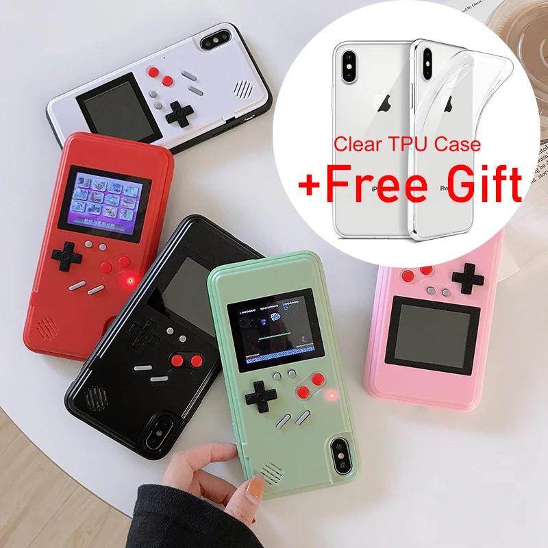 Мультяшный чехол для телефона Gameboy iPhone 11 Pro XS Max красочный дисплей игровая задняя