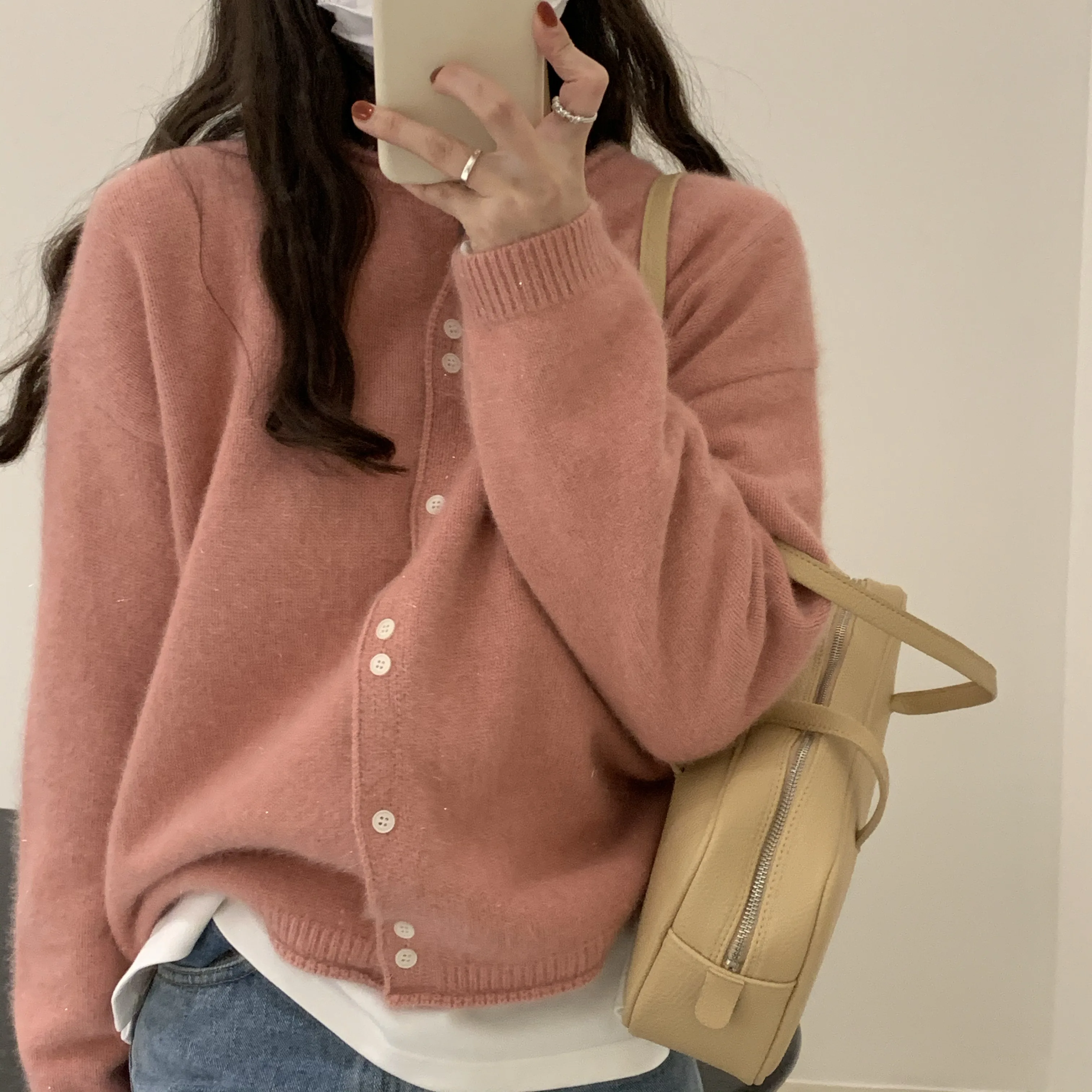 Fall 2021 Women Clothing Oversize Womens Sweaters Autumn Vintage Loose Winter Sweater Knitted Women Cardigan Knit Button Maxi