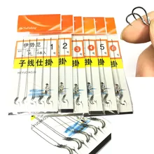 5 пар/компл. с высоким содержанием углерода Сталь быстрой смены двойной крючок леска Iseama строка Крючки Размер 1#-13# рыболовный крючок