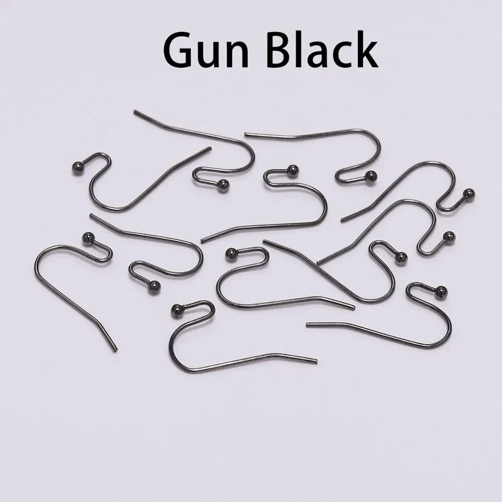 Gun black 100 шт./лот 21*16 мм Серьги провода серьги-Крючки для изготовления ювелирных изделий DIY Ювелирные изделия из серебра аксессуары поставки - Цвет: Gun black