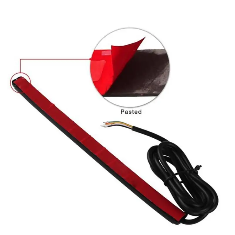 Motorcycle Flexible 48LED Brake Turn Signal Light Strip License Plate Tail Light LED Light Bar