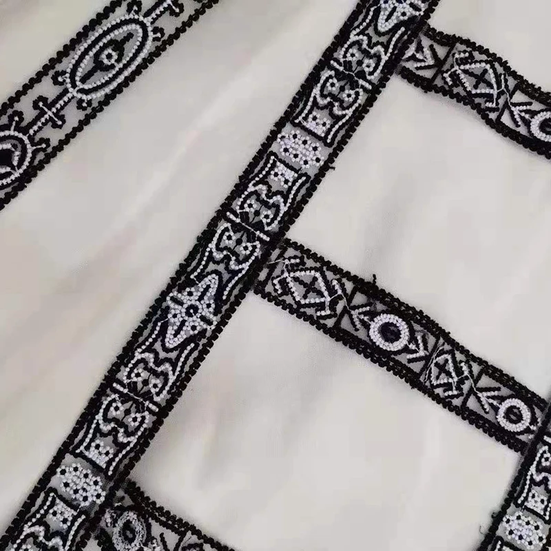 AELESEEN Подиум модное черное платье женское с длинным рукавом белая сетка цветочный принт размера плюс элегантные вечерние Рождество XXXL платье