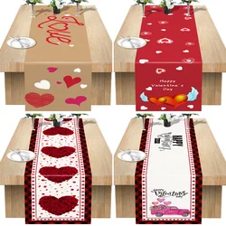 New Valentine's Day Christmas Dining Table Runner Flag Linen Durable Table Mat Digital Heat Transfer Color Weding Decoration New Valentine's Day Christmas Dining Table Runner Flag Linen Durable Table Mat Digital Heat Transfer Color Weding Decoration