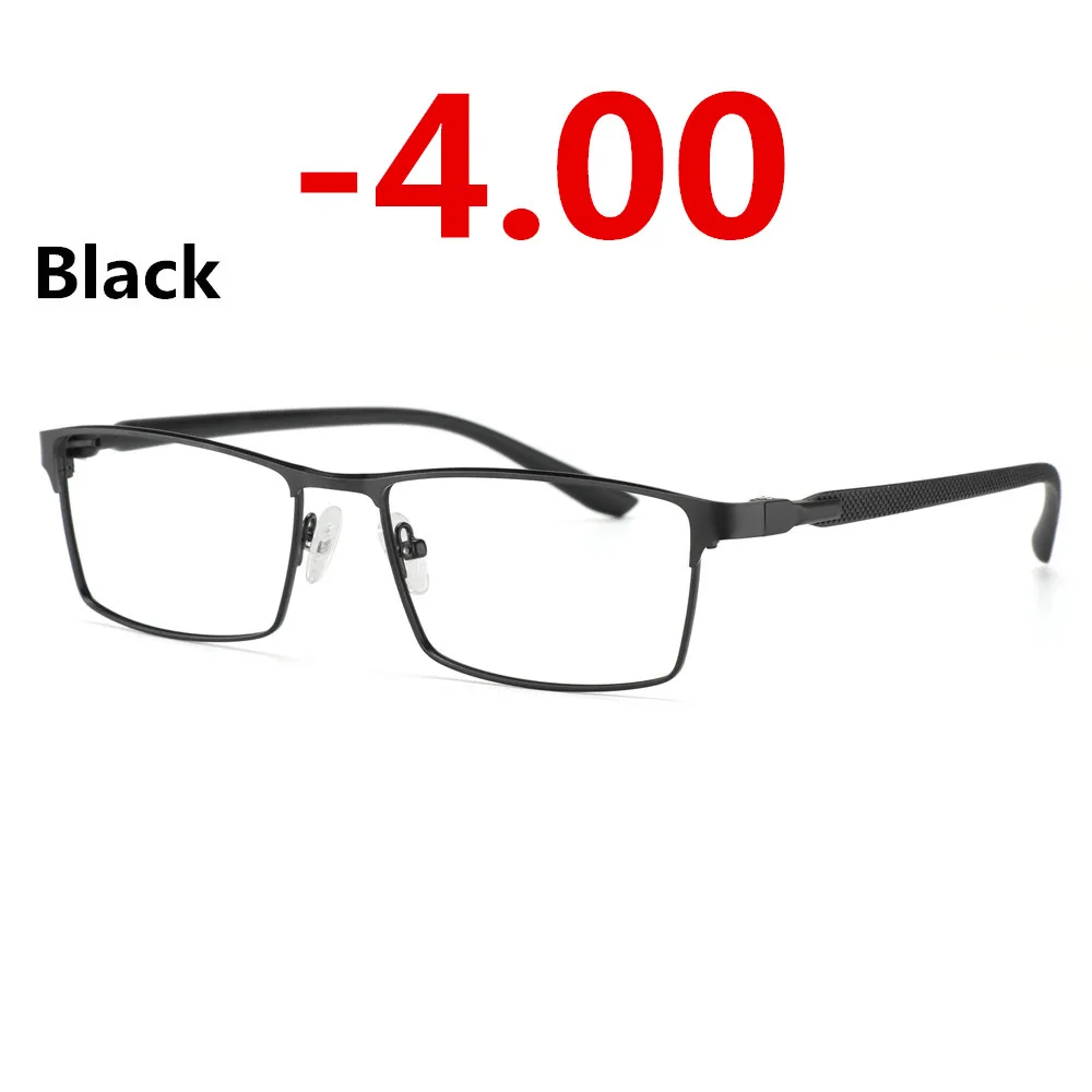 black-4.00 Мужские фотохромные Рецептурные очки для близоруких полноободных очков оправа близоруких солнцезащитных очков чувствительные линзы переходные линзы - Цвет оправы: black-4.00