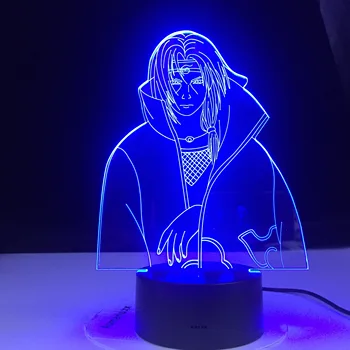 

3D LED Night Light Naruto Sasuke Itachi Action Figure 7 Colors Touch Optical Illusion Table Lamp Home Decoration Model