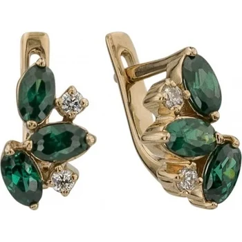 

Aloris earrings with emeralds and cubic zirconia in red gold