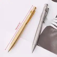 Роскошная шариковая ручка из нержавеющей стали и латуни для офиса, офиса, школы, канцелярские принадлежности, 0,5 мм перо