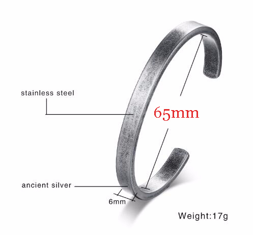 TWISTED C BANGLE WITH SMALL WRIST MOBIUS BRACELET ANTIQUE SILVER COLOR STACKING CUFF BANGLE STAINLESS STEEL UNISEX JEWELRY