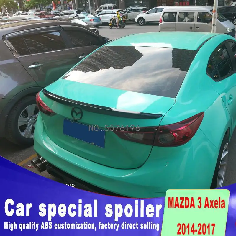 Для Mazda 3 Axela sedan 4 двери- ABS пластик Неокрашенный задний спойлер на крыло, крышу, багажник, губы, крышка багажника, Стайлинг автомобиля