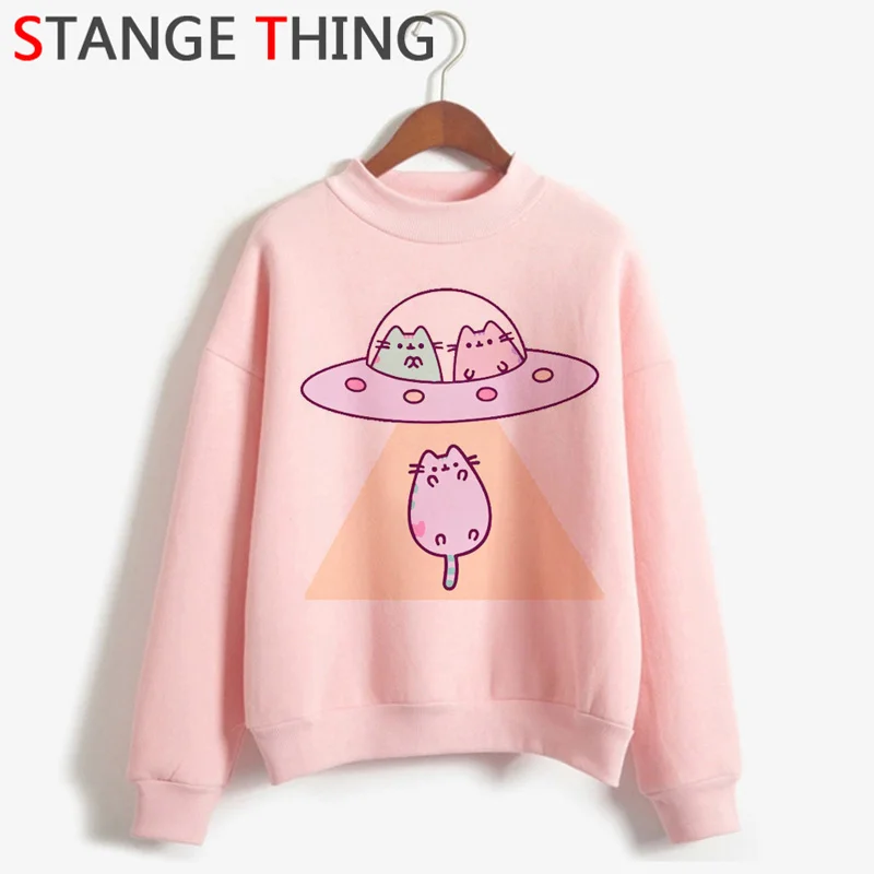 Kawaii Pusheen кошки Harajuku 90s Толстовка Женская водолазка теплая Милая графическая Ullzang толстовка модная забавная мультяшная толстовка женская - Цвет: H2940