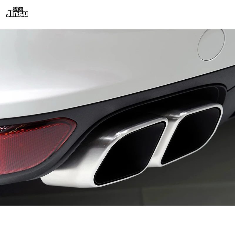Серебряный квадратный Хвост Глушитель для выхлопной трубы для Porsche Cayenne 958,1 V6 V8 2011- Cayenne s GTS глушитель из нержавеющей стали