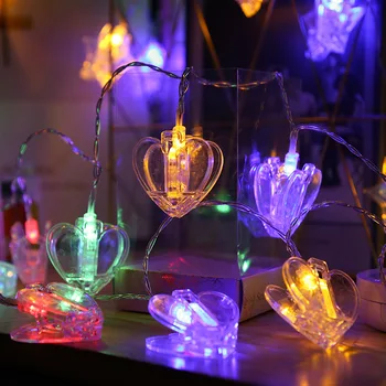 

Clip With LED Light For Photo Card Heart Shape Clips LED Fairy Lights For Wedding Christmas New Year Birthday Party Decoration