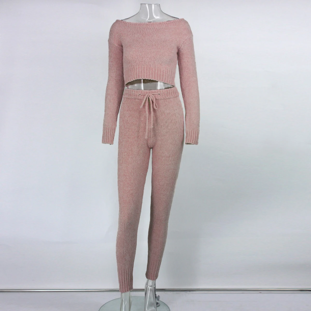 COSYGAL/ г. Осенне-зимние эластичные трикотажные женский комплект 2 шт., сексуальные комплекты из двух предметов для клуба нарядный пуловер, спортивный костюм из двух предметов