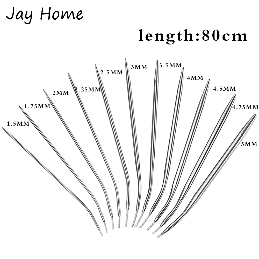 Stainless Steel Circular Knitting Needles Sets 11PCS 32 Inch 1.5-5MM Double Pointed Crochet Hook Socks Weave Knitting Set knitting needles,crochet kit,crochet hooks,knitting supplies,crochet needles,knitting craft supplies,knitting loom,knitting machine