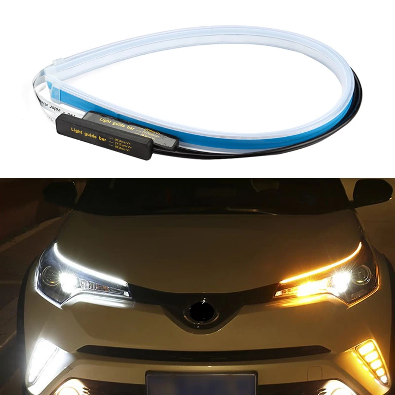 

2pcs For Ford Focus 2000 -2009 2010 2011 2012 2013 Led DRL Super Slim Led Strip Car Daytime Running Lights Dynamic Turn Signal