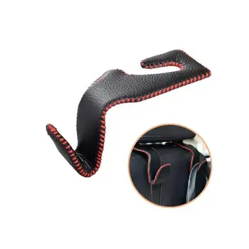

Car Seat Headrest Hook Clip Bags Auto Seat Back Organizer Hanger Fastener Leatther For Car Black PU Bag Holder car Purse pr B9M3