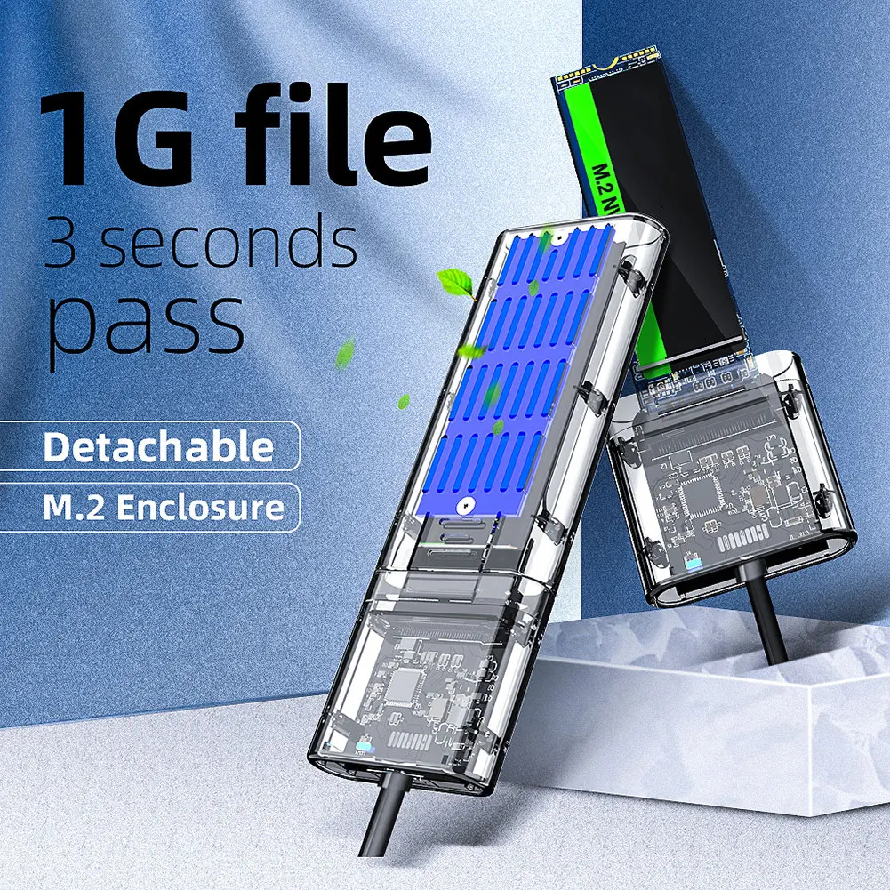 M2 SSD Case Replacement M.2 to USB 3.0 NGFF SATA B Key Mobile Hard Drive Disk Enclosure Box with LED Signal Light box hdd external