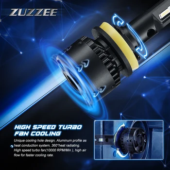 

DC12V-24V 1 Pair H11 Car A385-N7 8LED Lights 6000K 360° Beam Headlight With Fan New And High Quality