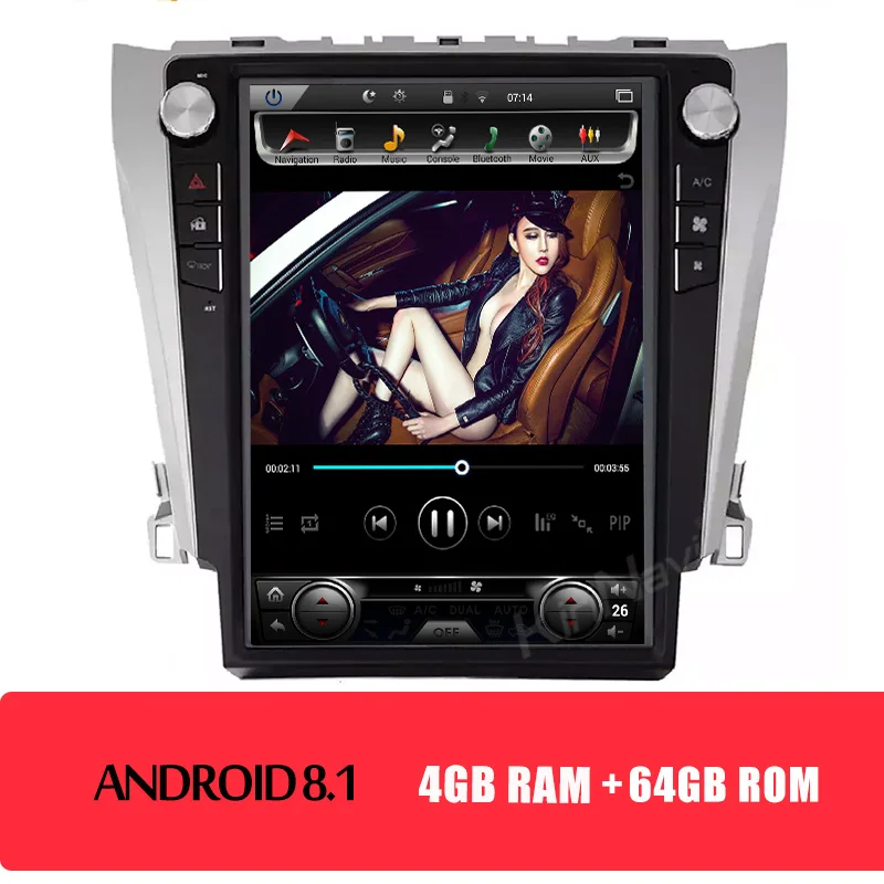 android car radio KiriNavi 12,1 ''2 Din Android 8,1 Автомагнитола для Toyota Camry Android dvd-плеер Навигатор Автомобильный gps мультимедийный плеер 2012+ 4G - Цвет: android car radio