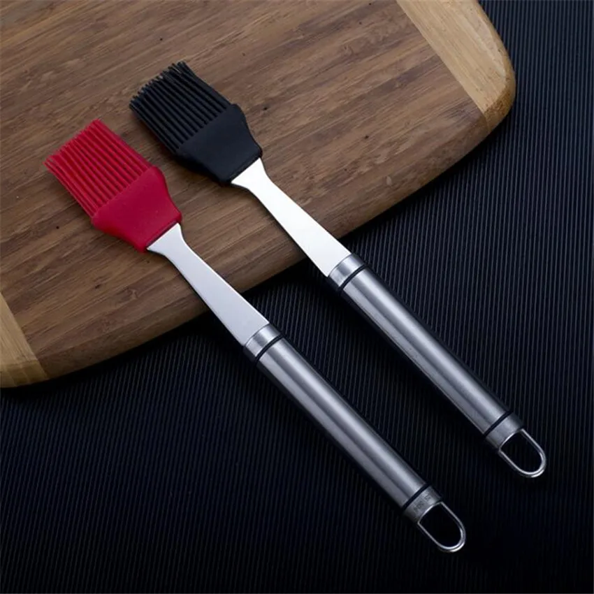 1PC Silicone Barbecue Oil Brush Stainless Steel Handle BBQ Pastry Food