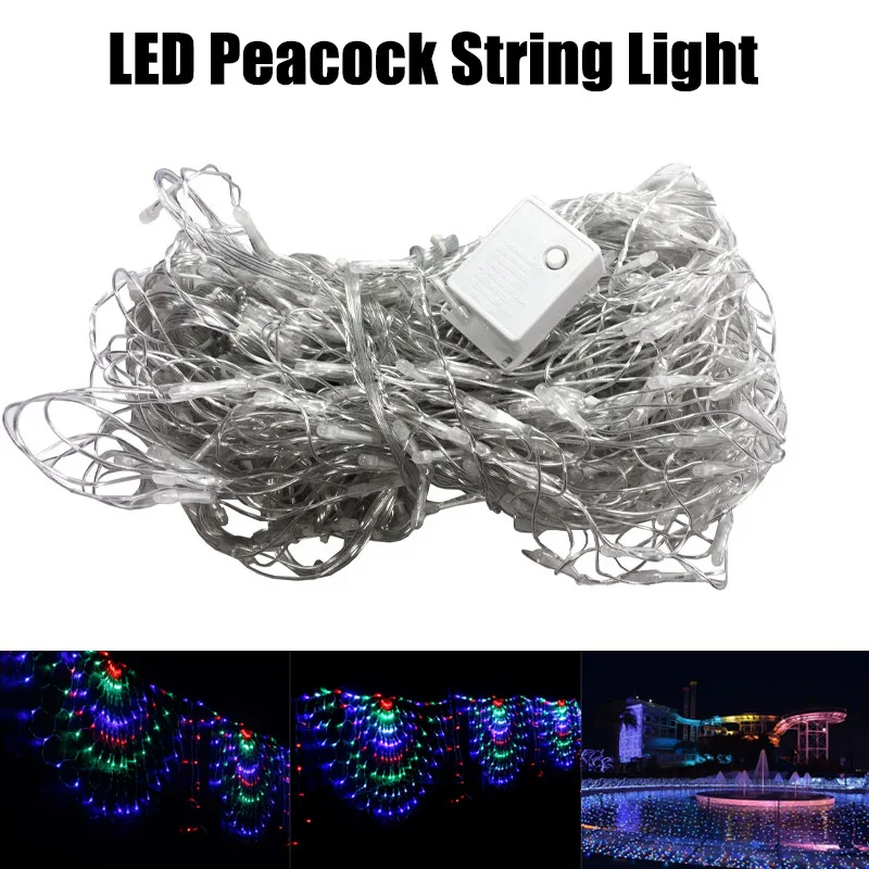 

Newly Rainproof LED Peacock USB String Lights Curtain Fairy Lights Wedding Party Christmas MK