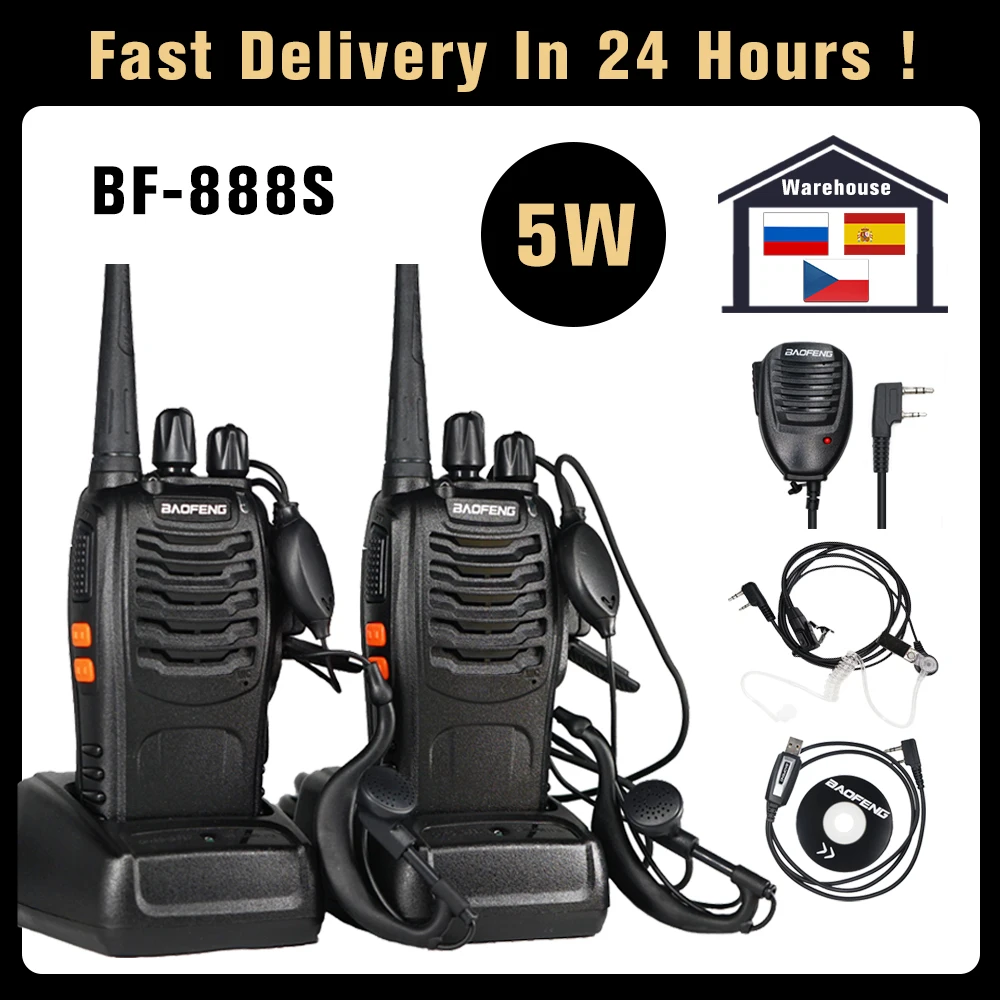Рация Baofeng bf888s 2 шт./лот 6 км портативный Радиоприемник BF 888S КВ трансивер UHF 400-470 МГц