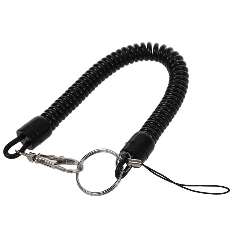Strap Rope Cord Swivel Lobster Clasp Clips Key Hooks Hook Black Spring Stretchy Coil Keyring Keychain Wholesales | Украшения и