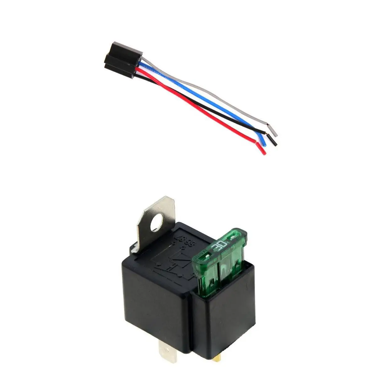 MagiDeal Car 12V DC 30A Fused Relay with Harness Socket Plugs 4Pin 4 Wire